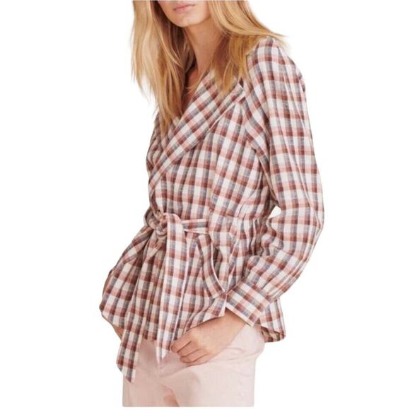 Veronica Beard Lin Jacket Multi Checked Cotton Blend Blazer Multicolored Size M - Picture 9 of 16